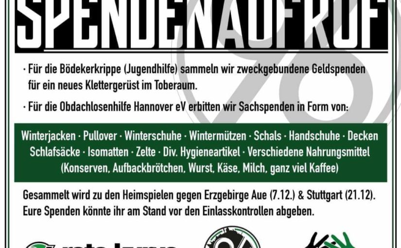 Fanszene hilft! Spendenaufruf